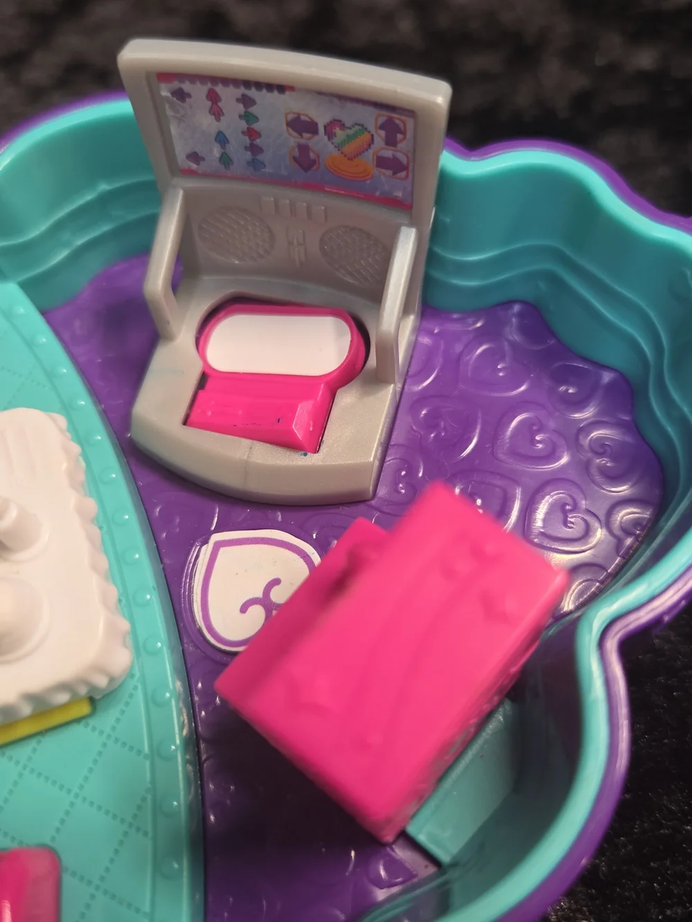 Pocket Playset Compact Dollhouse - Purple, Yellow, Teal & Pink With 1 Doll